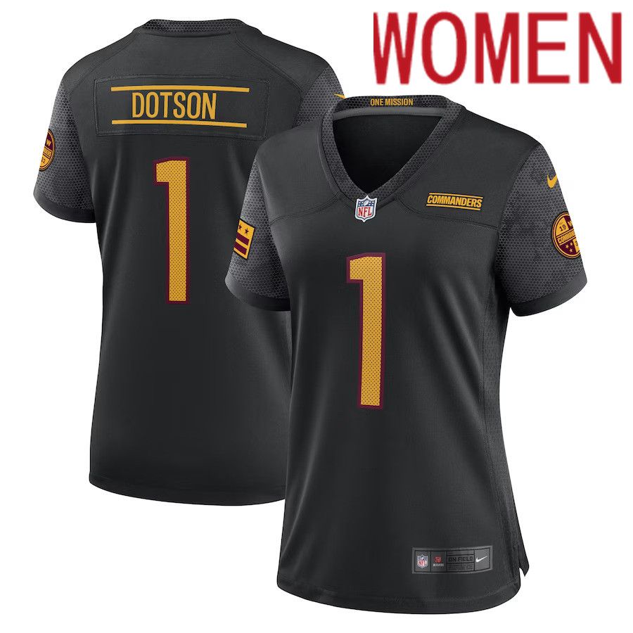 Women Washington Commanders 1 Jahan Dotson Nike Black Alternate Game NFL Jersey
